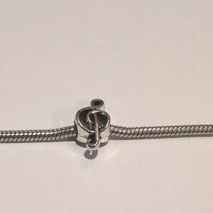 Silver Treble Clef Charm for Pandora Style Bracelet